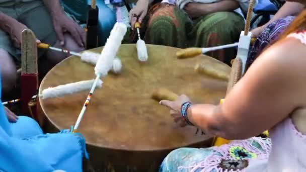 Sacred drums at spiritual singing group. - Footage, Video