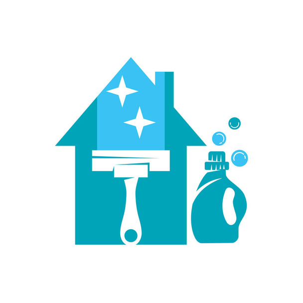 Tisztítási szolgáltatás Mosószer ablaktörlő Üzleti logó tervezés Sablon  - Vektor, kép