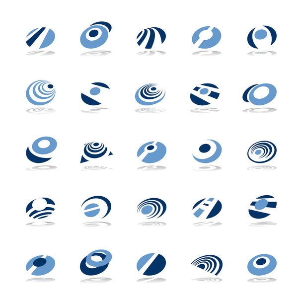 Design elements set. Abstract blue icons. - Vector, Image