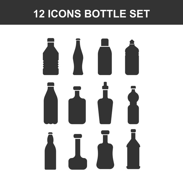 Lines icon set - bottle and beverage - Vector, Image