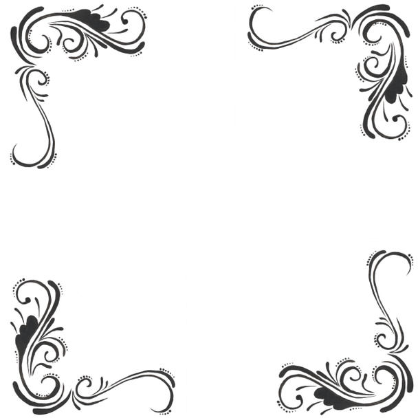 marco con elementos florales pintados, aislados en blanco
 - Foto, Imagen