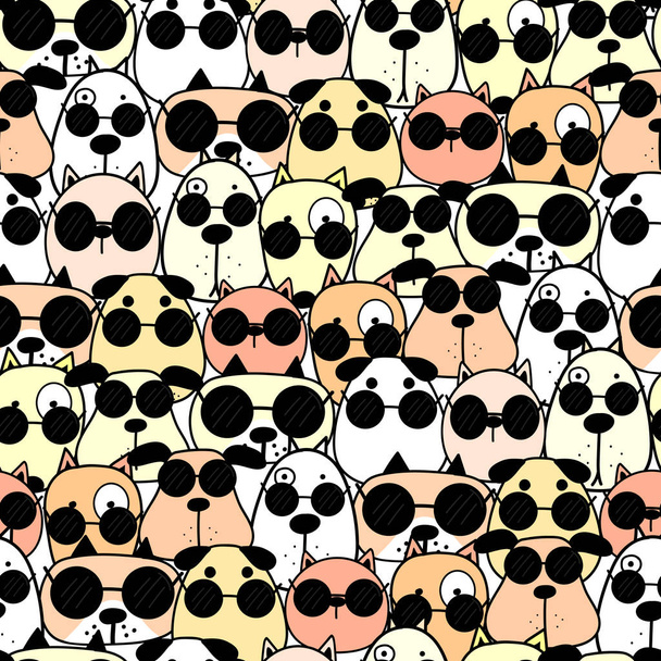 Cute dog seamless pattern background. Vector illustration. - Vektor, obrázek