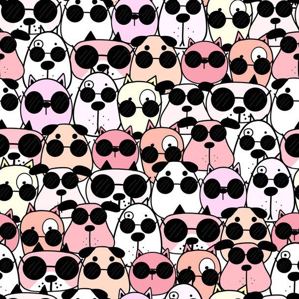 Cute dog seamless pattern background. Vector illustration. - Вектор, зображення