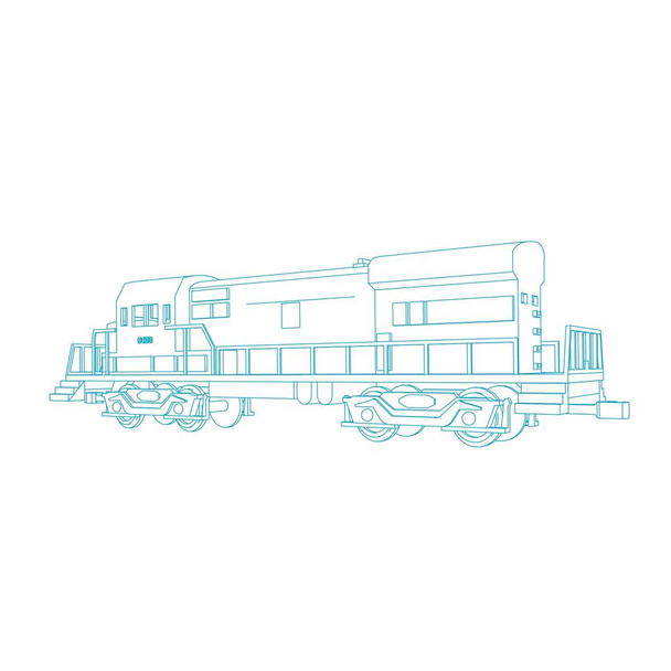 Γραμμική τέχνη του τρένου. Χρωματισμός σελίδας - Τρένο - εικονογράφηση για τα παιδιά - Διάνυσμα, εικόνα