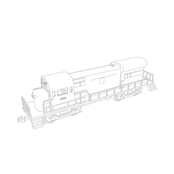 Γραμμική τέχνη του τρένου. Χρωματισμός σελίδας - Τρένο - εικονογράφηση για τα παιδιά - Διάνυσμα, εικόνα