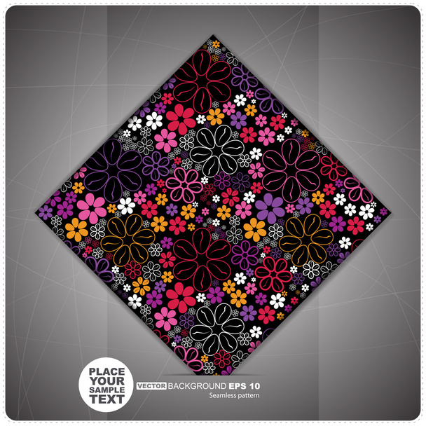 Decorative Tile with flowers. - Vector, Image