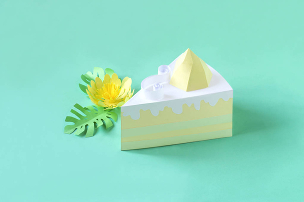 Piece of paper lemon cake  - Photo, Image