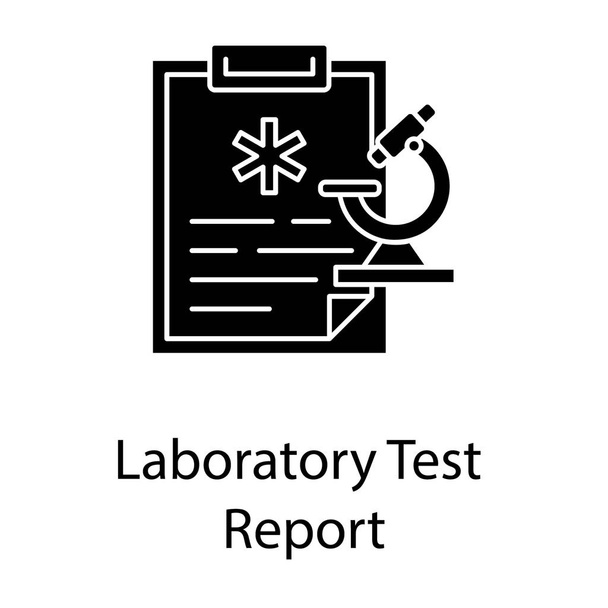Medical report with microscope concept of medical research icon - Vector, Image