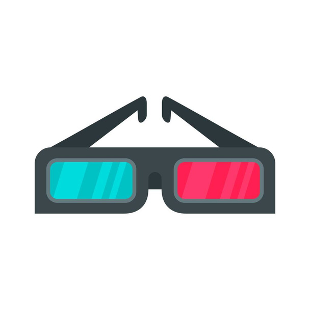 3d glasses icon, flat style - Vector, imagen