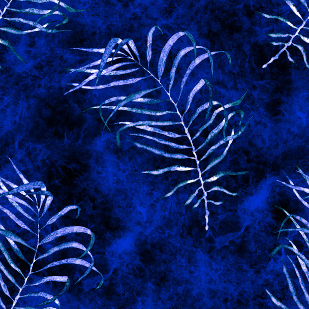 Tropical seamless pattern. Watercolor flapping pal - 写真・画像