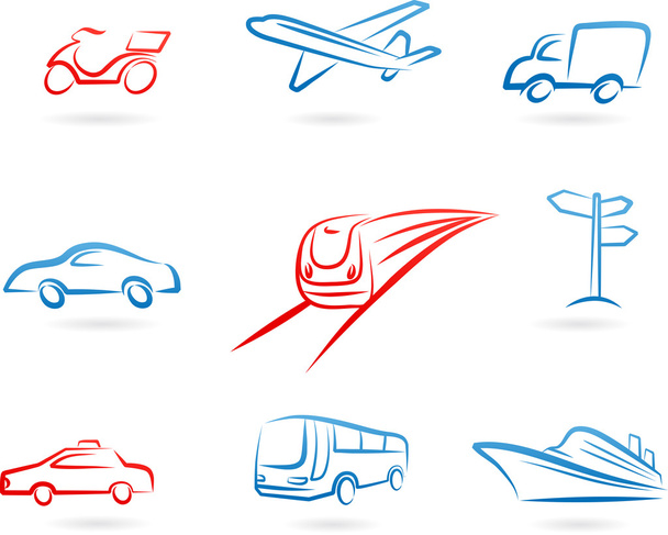 Transportation icons and logos - Vector, Image