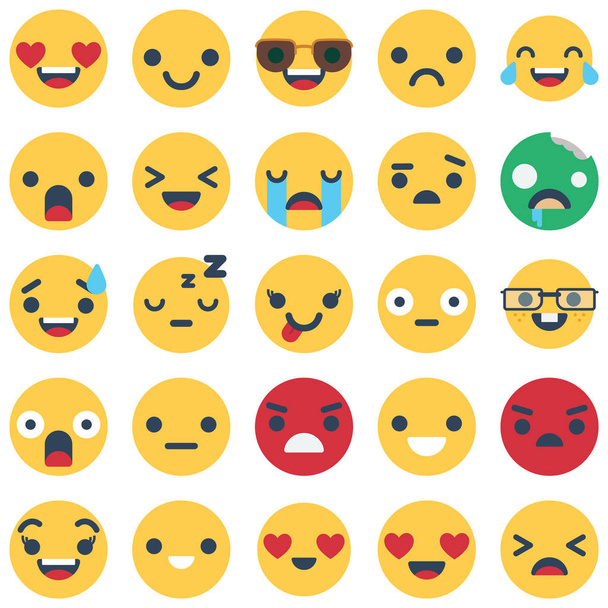 Emoticon e Emoji Isolated Vector icons pacote que pode ser facilmente modificado ou Editar em qualquer cor
 - Vetor, Imagem