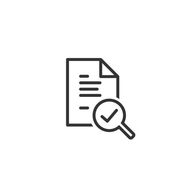 Icono de línea de auditoría en diseño simple sobre fondo blanco
 - Vector, Imagen