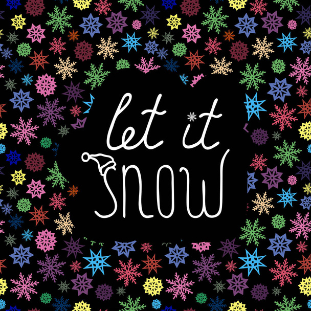 Let it snow - phrase. eps10 vector illustration. hand drawing - Vettoriali, immagini