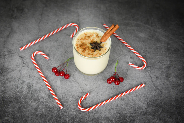 Eggnog delicious holiday drinks like themed parties with cinnamo - Photo, Image