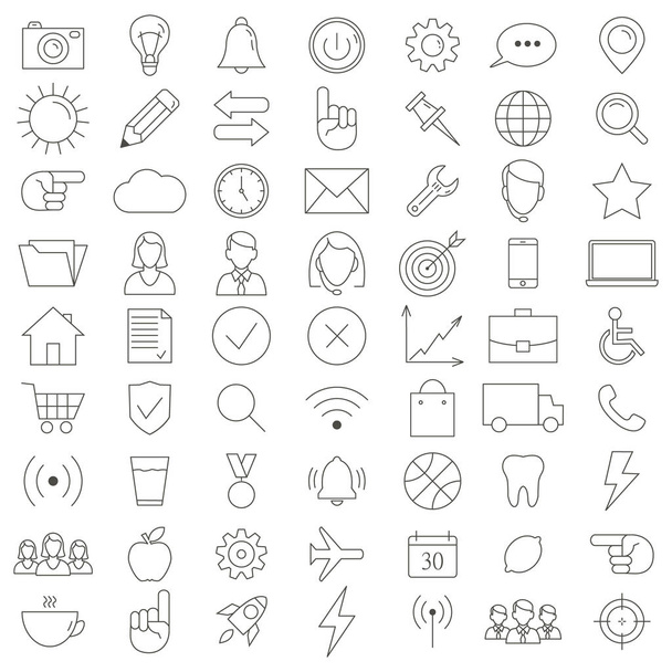 Different set icons isolated on the white background  - Wektor, obraz