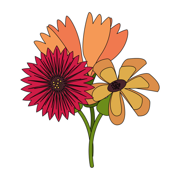 flores primavera hermosa flores dibujos animados
 - Vector, imagen