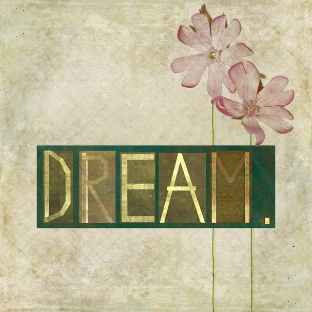 Word "Dream" and flower - Zdjęcie, obraz