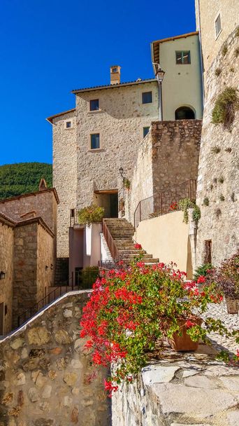 View of the medieval center  of Postignano village in Umbria - Photo, Image