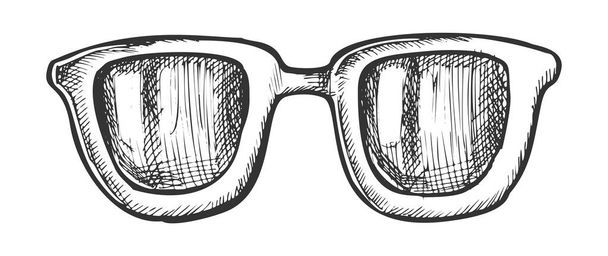 Gözlük Boynuzu çerçeveli Biçim Aksesuar Mürekkep Vektörü - Vektör, Görsel