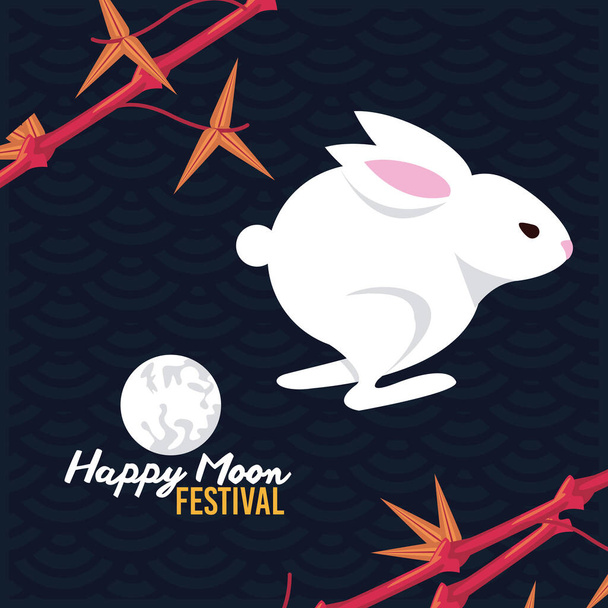 Happy Moon festivaali kortti kanit
 - Vektori, kuva