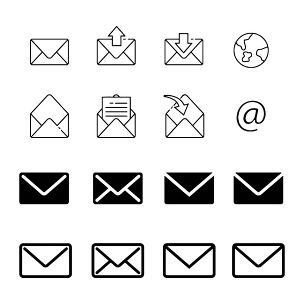 icono de correo aislado en la ilustración de vector de fondo blanco
 - Vector, Imagen