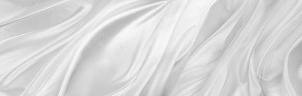 Białe jedwabne linie tekstylne - Zdjęcie, obraz