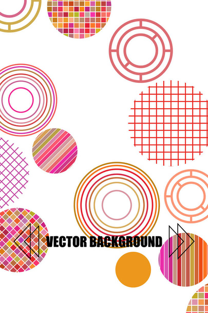 Seamless vector geometric background with place for text. Abstract creative concept for flyer, invitation, greeting card, poster design. Circle multicolor overlapping pattern. - Вектор,изображение