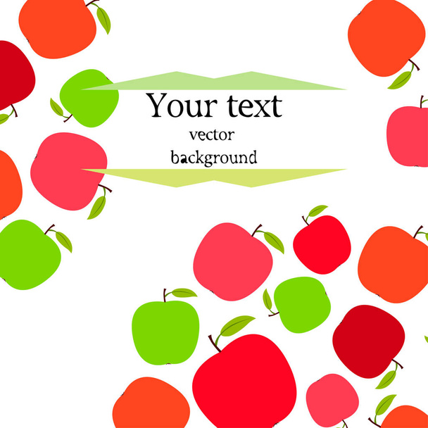 Apple frame vector illustration. Vector card design with apple and leaf. - Vektori, kuva