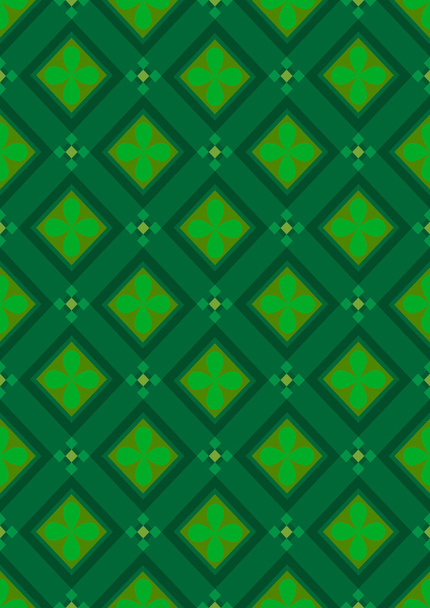 Dark green seamless background with rhombuses green shades - Вектор, зображення