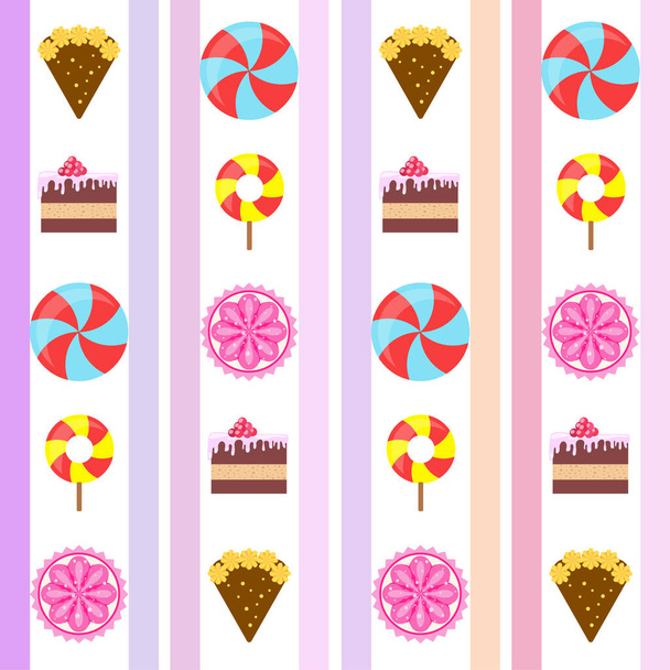 Home pékség vektor illusztrációja születésnapi torta, capcake és édességek. Tervezési ötlet plakát, kártyák és reklám. - Vektor, kép