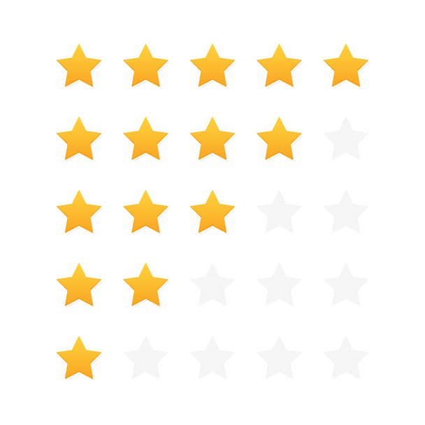 Пять звезд отзыв о продукте клиента рейтинг. Векторная иллюстрация в современном стиле
 - Вектор,изображение