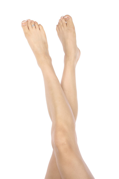 Woman legs over white - Fotoğraf, Görsel