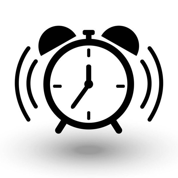 Table Alarm Clock ringing icon. Simple black vector icon, Wake up, morning get up concept, Time sign isolated on white background. Trendy Flat style for graphic design, Web site, UI. EPS10 - Vector, Image