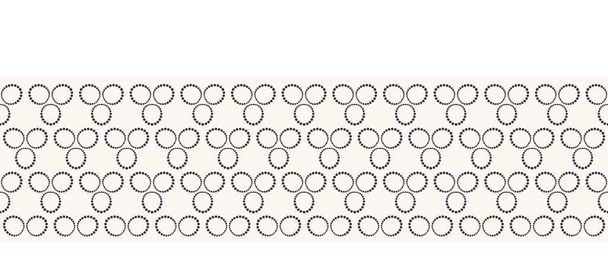 Kenarlık desen el çizilmiş üç nokta trellis arka plan. Geometrik monokrom dantel şerit. şerit kenar döşeme - Fotoğraf, Görsel