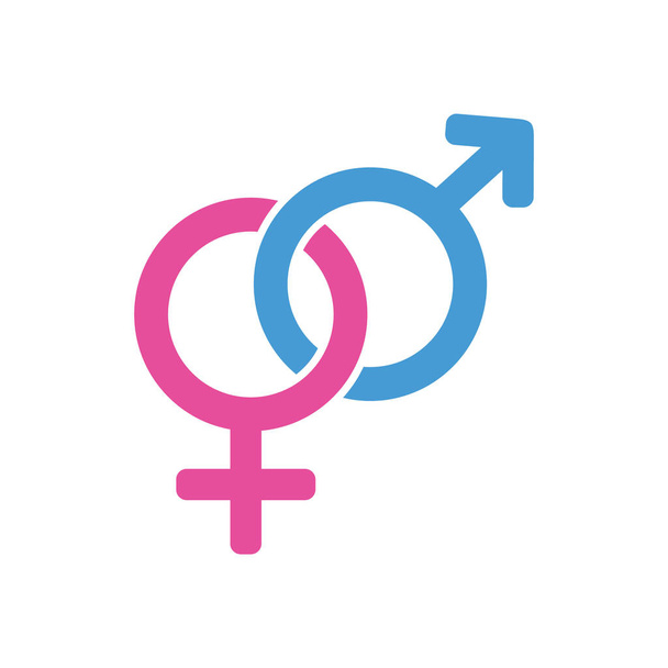 male female gender sign vector logo design on white - Διάνυσμα, εικόνα