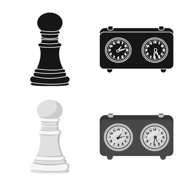 Vector illustration of checkmate and thin symbol. Collection of checkmate and target stock symbol for web. - Vektor, kép