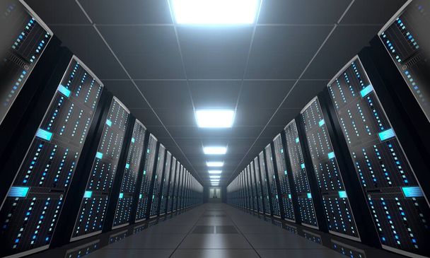 3D сервер комната / дата-центр - хранение, концепция хостинга
 - Фото, изображение