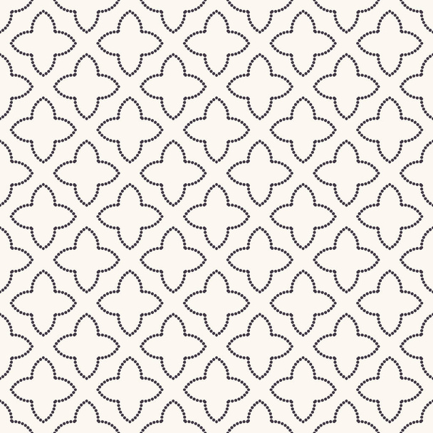 シームレスなパターン手描き花びら星トレリスグリッドの背景。幾何学的なモノクロの全印刷。ベクトルジオスウォッチ - ベクター画像