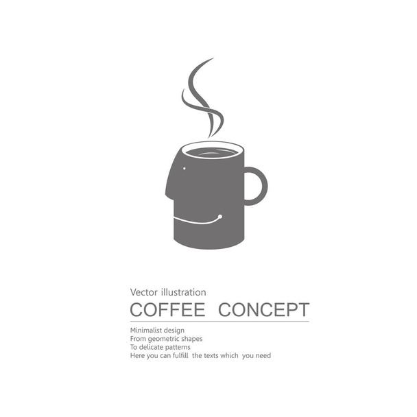 Vector drawn coffee. Isolated on white background. - Vetor, Imagem
