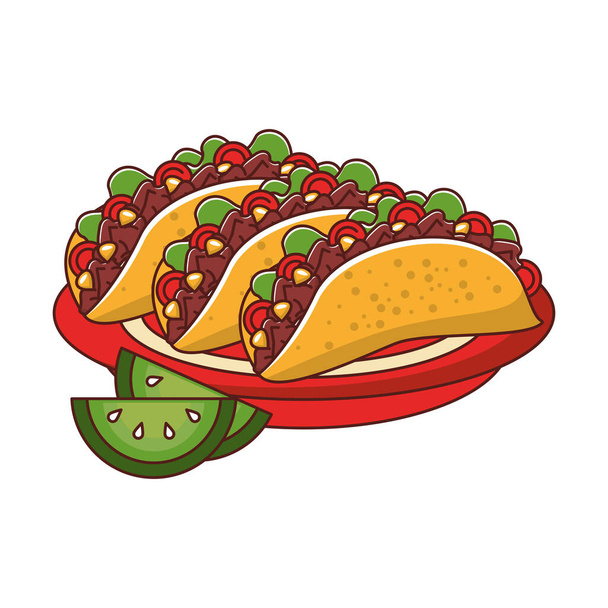 メキシコの文化と食品の漫画 - ベクター画像