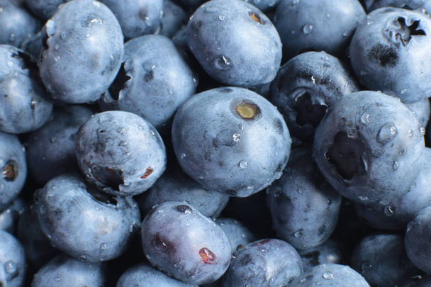 Macro photo of juicy ripe berries blueberry - Fotoğraf, Görsel
