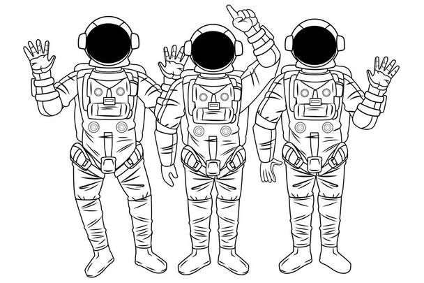 Astronaut in space exploration cartoons isolated - Vector, Image