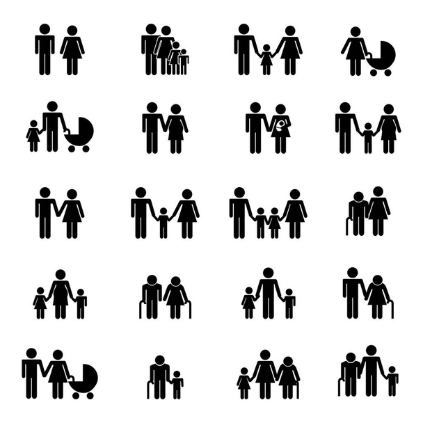 Набір значків членів сім'ї Векторний дизайн
 - Вектор, зображення