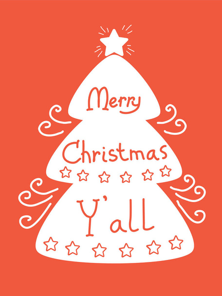 Feliz Navidad fondo con árbol y texto decorativo
. - Vector, imagen