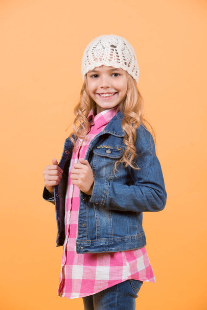 Child smile with long blond hair - Foto, Imagen