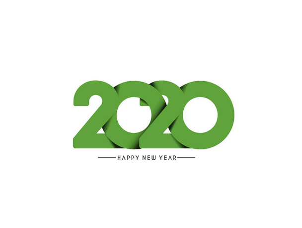Feliz Año Nuevo 2020 Texto Tipografía Diseño Patter, Vector illust
 - Vector, imagen