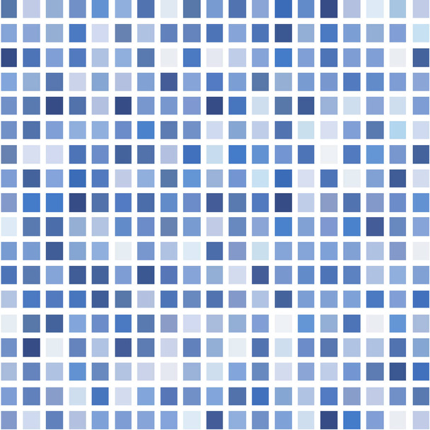 Beyaz arkaplanda parlak mavi karelerin mozaiği - Vektör, Görsel