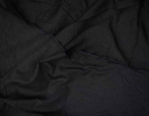 fragmento de tecido de algodão preto com ondas, quadro completo
  - Foto, Imagem