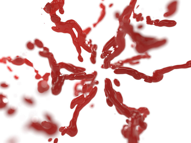 Salpicaduras de líquido rojo
 - Foto, Imagen